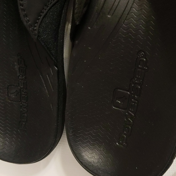 PowerStep Mens Archwear Solid Black Flip Flops Size 8 - Picture 5 of 7
